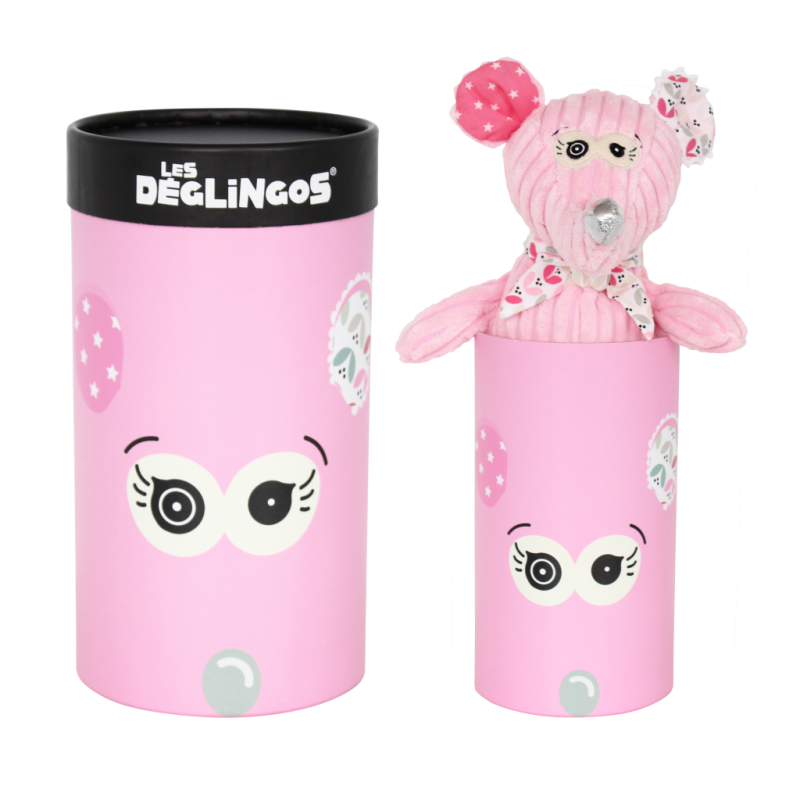 Les déglingos coquelicos souris simply peluche rose 